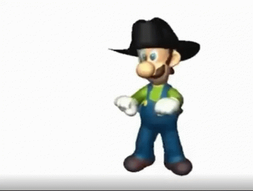 Super Mario Brother Luigi Cowboy Dancing GIF
