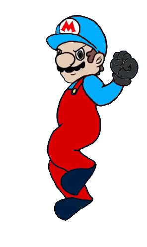 Mario in Blue Hat and Red Overalls