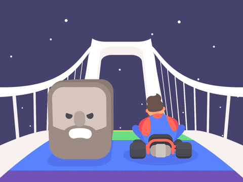 Mario Kart Art At A Bridge GIF