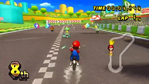 Mario Kart Motorbike Race GIF