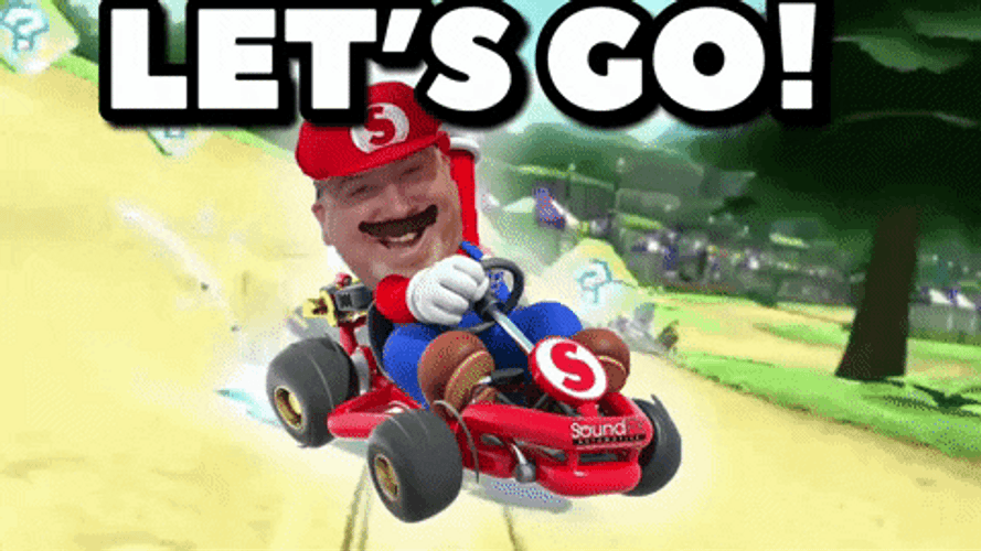 Mario tells that is the best moment to do a kart race on Make a GIF