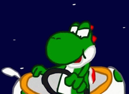 Mario Kart Yoshi Getting Blue Shell GIF
