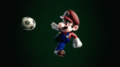 Mario Kicking Soccer Ball