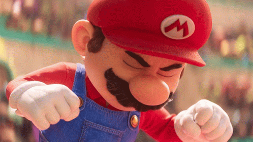 Mario Movie Determined Mario Fight GIF