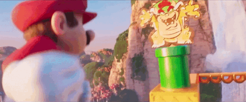 Mario Movie Mario Punching King Koopa GIF