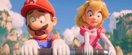 Mario Movie Thrilling Princess Peaches Mario Toad Ride GIF