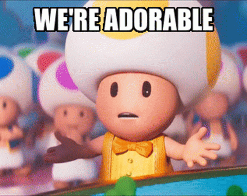 Mario Movie Toad We're Adorable GIF