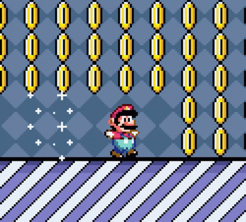 Mario Pixel Art by Gold Coin Wall