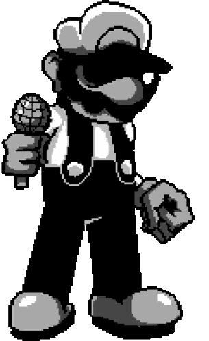 Mario Pixel Art Holding Microphone and Fist