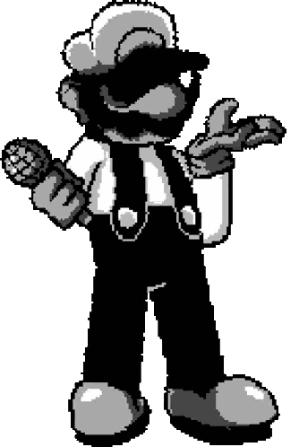 Mario Pixel Art Holding Microphone