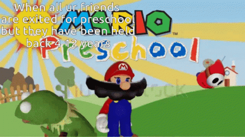 Mario Preschool Poster With Cartoon Character