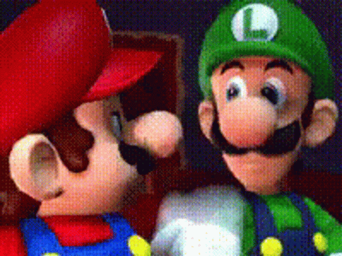 Mario Removing Luigi's Cap GIF