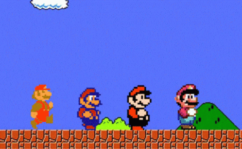 Mario Running Competition GIF