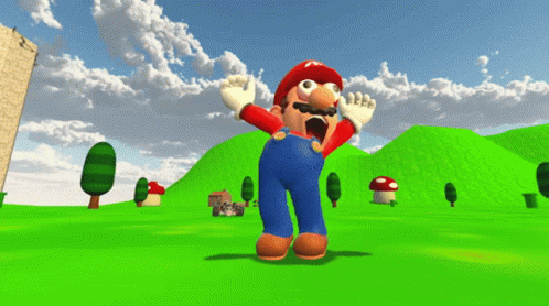 Mario Running Towards Its Car GIF