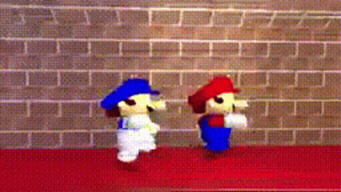 Mario Running Tried To Chase By Friend GIF