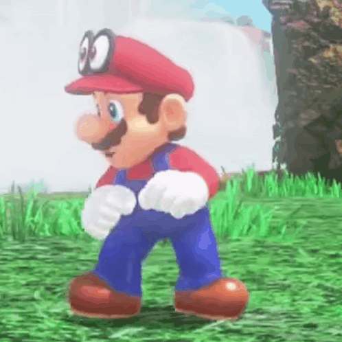 Mario Standing In Grass Video Game GIF