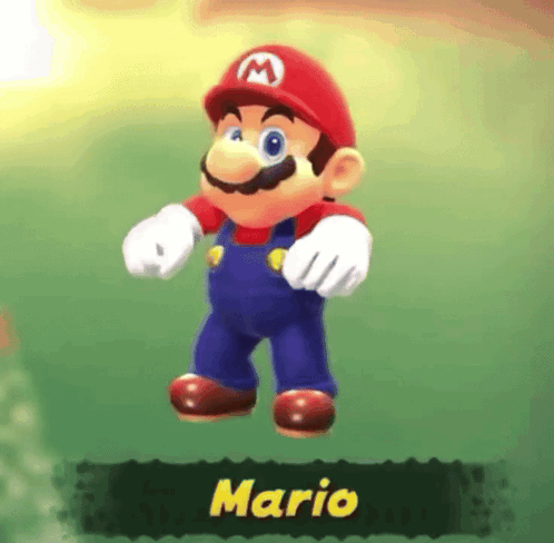 Mario Standing On Green Field GIF