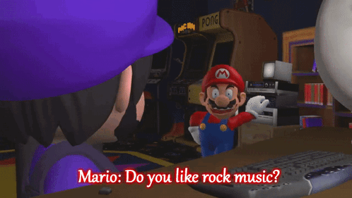 Mario Talking to Girl Do You Like Rock Music