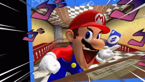 Mario With Uno Reverse Card GIF