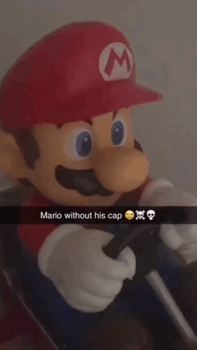 Mario Without Cap Skull GIF