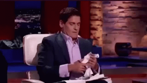 Mark Cuban Wears Mask At Shark Tank GIF