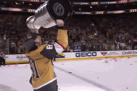 Mark Stone Lifting A Stanley Cup On Ice GIF
