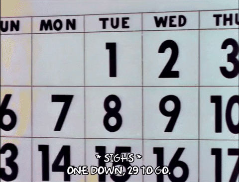 Marking Calendar One Down GIF