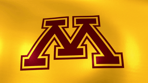 Maroon Letter M on Gold Background