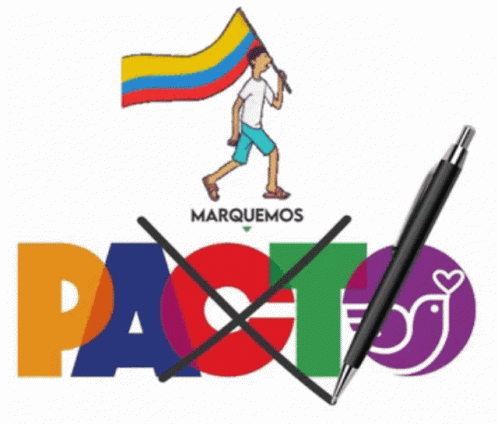 Marquemos Logo Woman Holding Flag and Pen
