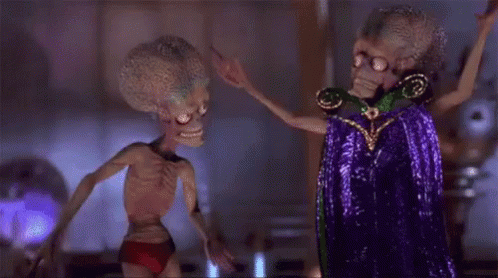 Mars Attacks Aliens Arguing GIF