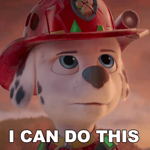 Marshall From Paw Patrol Says I Can Do This With Red Helmet GIF