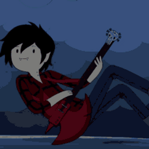 Marshall Lee Adventure Time Floating And Playing Guitar GIF