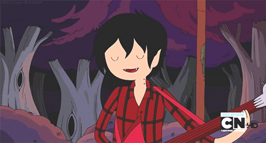 Marshall Lee Adventure Time Happily Playing Guitar GIF