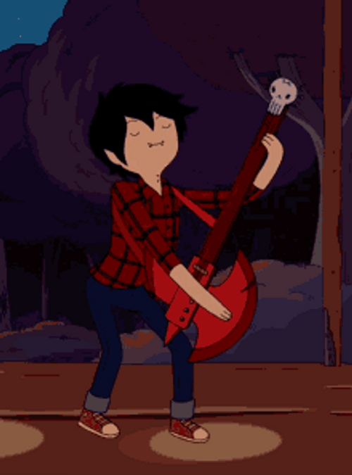 Marshall Lee Adventure Time Playing Guitar Peacefully GIF