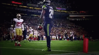 Marshawn Lynch Dropping Ball GIF