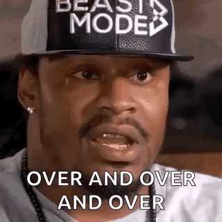 Marshawn Lynch Over And Over Like Broken Record GIF