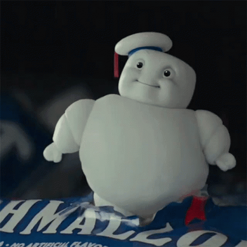 Marshmallow Ghost Standing On Marshmallows GIF