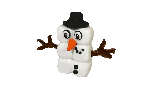 Marshmallow Snowman With Black Hat