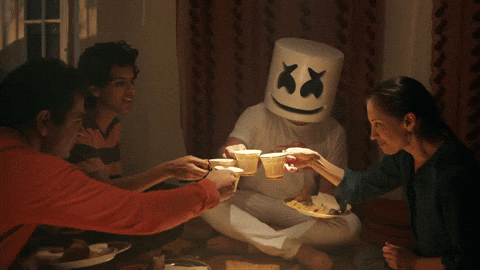 Marshmello At Tea Party GIF
