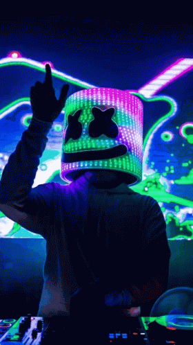 Marshmello Rainbow Light Head GIF