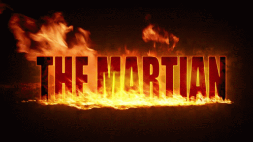 Martian Word Surrounded By Flames GIF