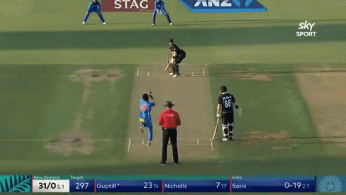 Martin Guptill Navdeep Saini Match GIF