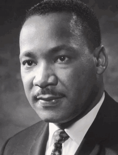 Martin Luther King Jr. Black and White Photo in Suit and Tie