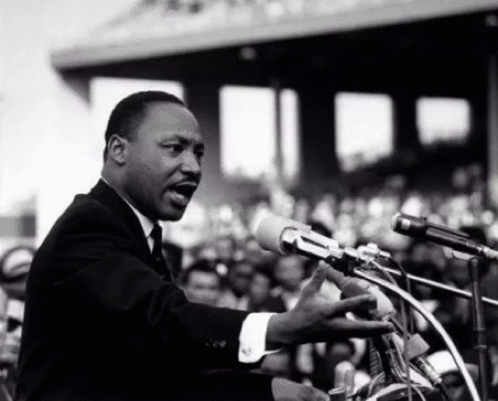 Martin Luther King Jr. Giving Speech at Podium