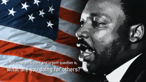 Martin Luther King Jr. With American Flag