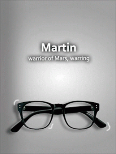 Martin Warrior of Mars Warring Glasses