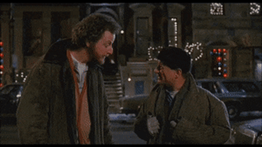 Marv And Harry Talking At Home Alone GIF
