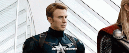 Marvel Captain America In Elevator GIF