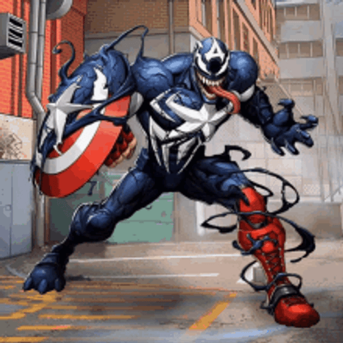 Marvel Comics Venom Captain America GIF 