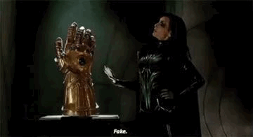Marvel Hela Pushing Infinity Gauntlet GIF